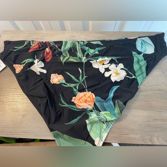 Jantzen Tab Side Hipster Botanical Floral Swim Bottom Size 18 NWT Bikini Plus - Picture 7 of 9